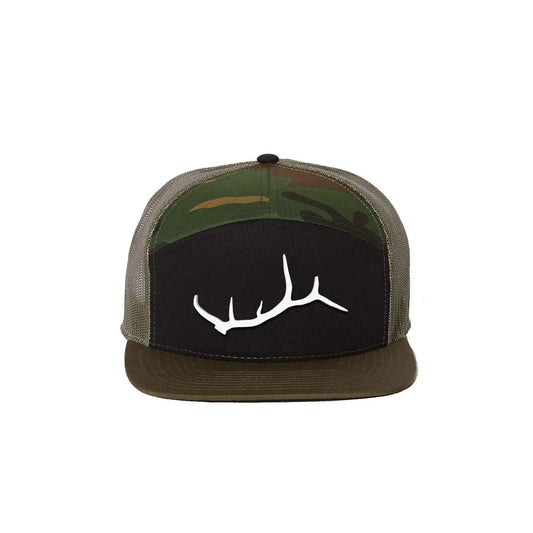 Premium cap with elk antler in camo for hunters and outdoorsmen