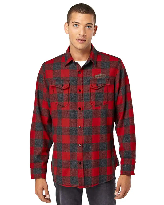 Red and black mens and unisex flannel for winter and chilly weather outside
