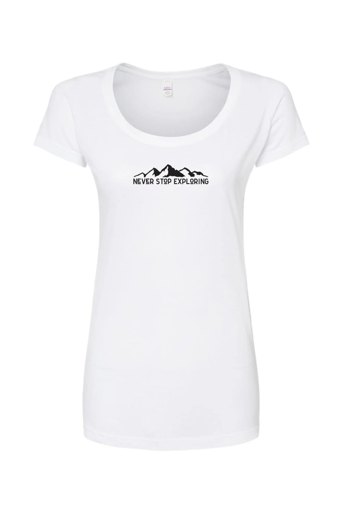 Never stop exploring mountain premium tee outdoor activities womens