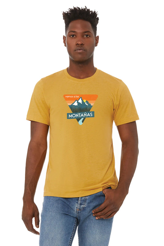 vamos a las montanas premium tee in spanish mountain theme apparel for adventure activities