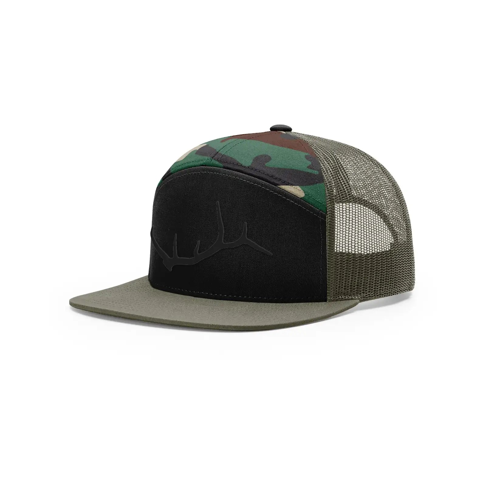 Premium cap with elk antler in camo for hunters and outdoorsmen