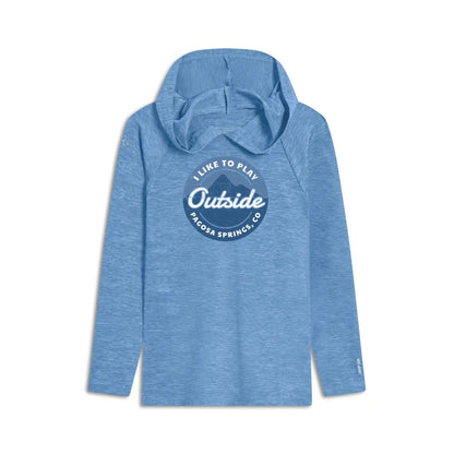 I Like To Play Outside - Kid's Long Sleeve Tech Hoodie UPF 30+