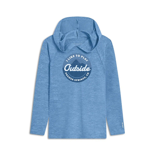 I Like To Play Outside - Kid's Long Sleeve Tech Hoodie UPF 30+