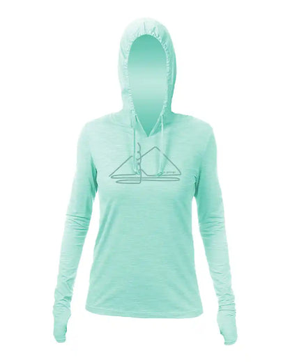 Monoline Springs - Women's Long Sleeve Tech Hoodie UPF 30+