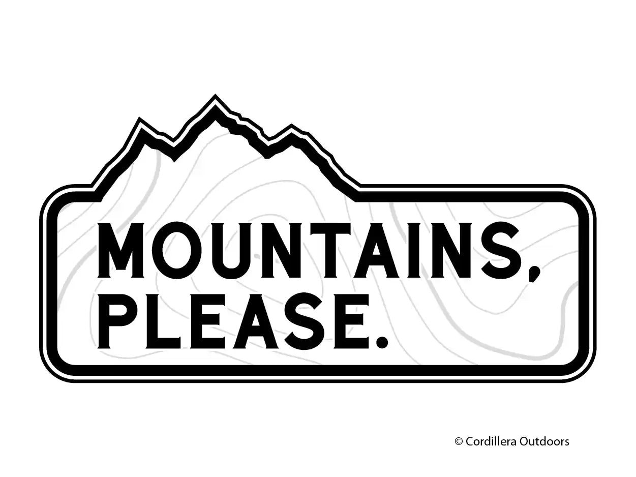 Mountains, Please Topo Sticker